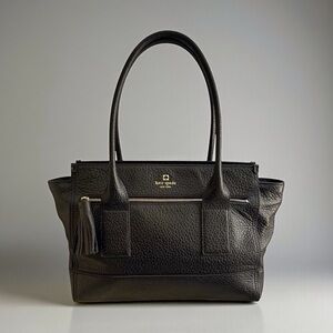 Kate Spade Southport Avenue Ogden Black Pebbled Leather Satchel Tote